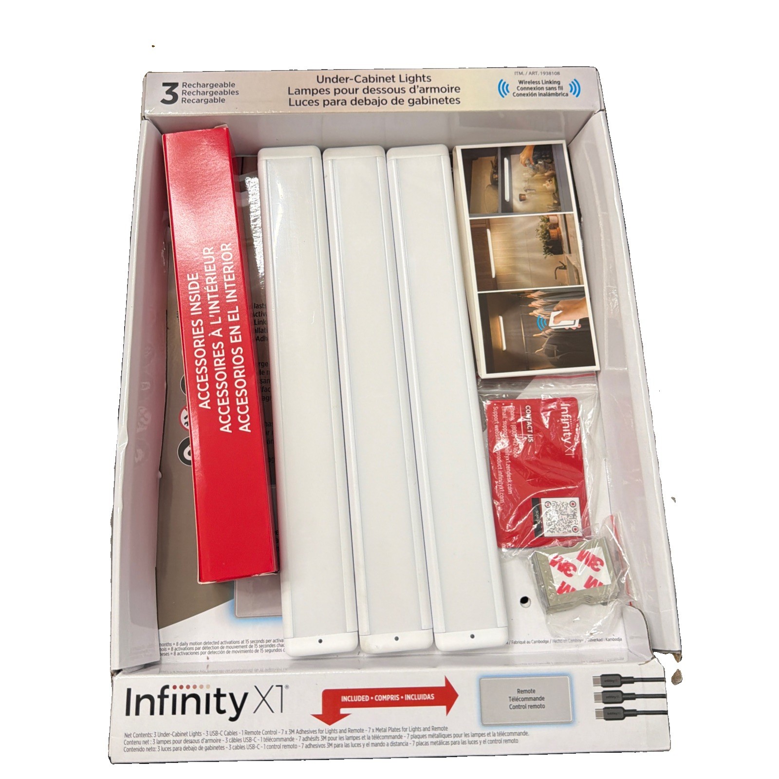 Infinity X1 LED Under Cabinet Lighting System 3 Lights 1 Remote Infinity X1 LED Under Cabinet Lighting System 3 Lights 1 Remote