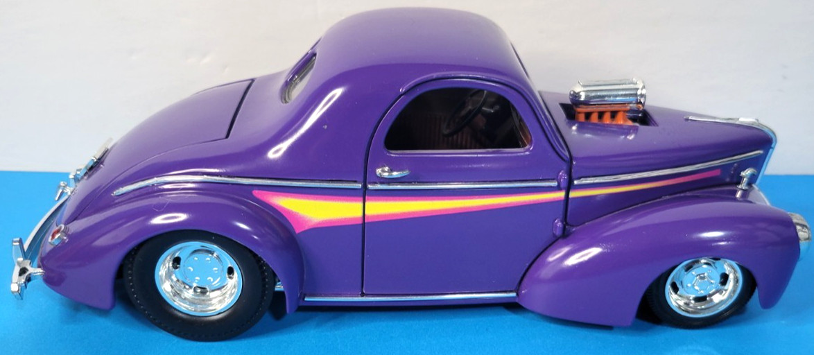 Road Legends 1:18 1941 Willys Hot Rod Diecast Model Car Purple Dragster Road Legends 1:18 1941 Willys Hot Rod Diecast Model Car Purple Dragster