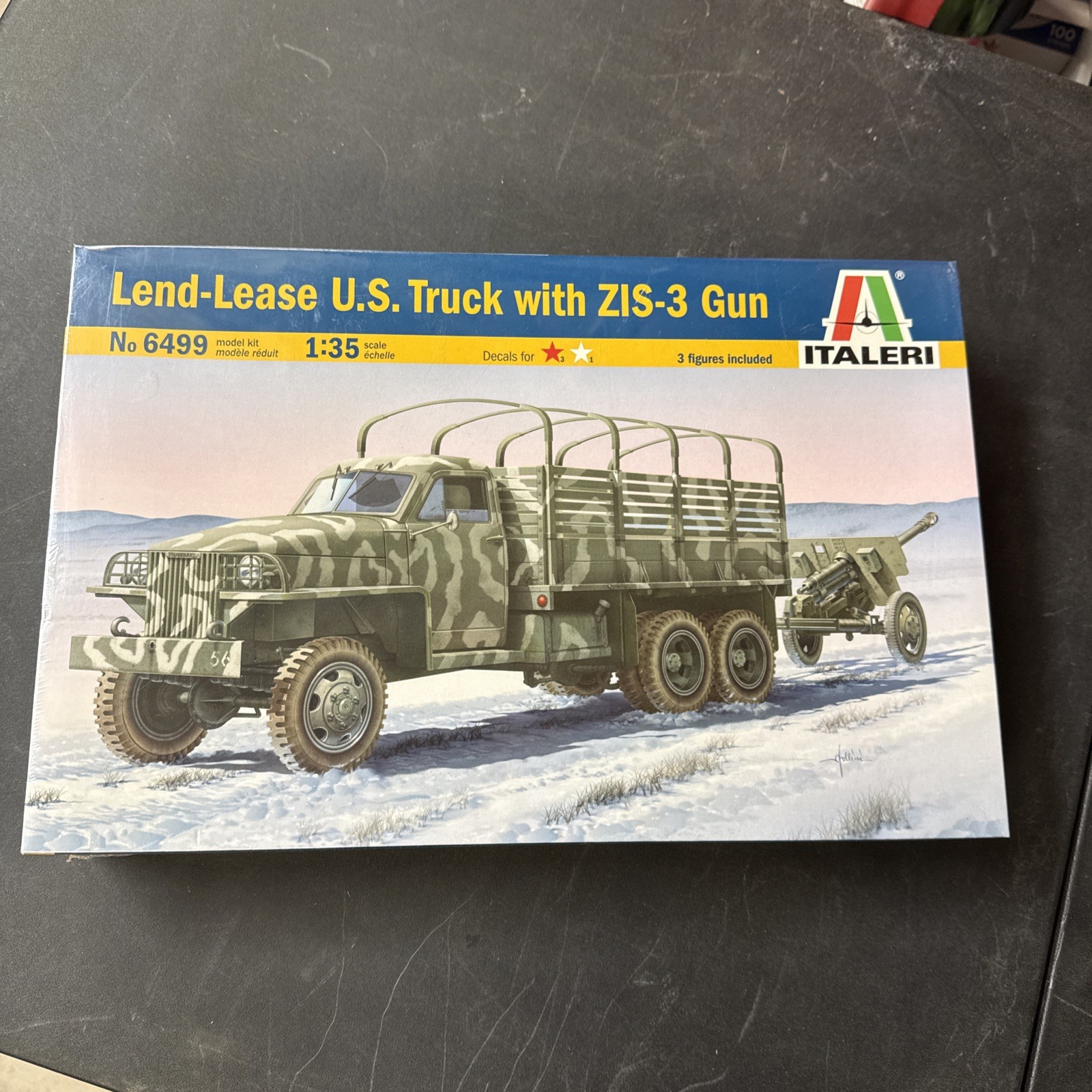 Italeri 1:35 Scale Lend-Lease U.S. Truck with ZIS-3 Gun model kit # 6499 