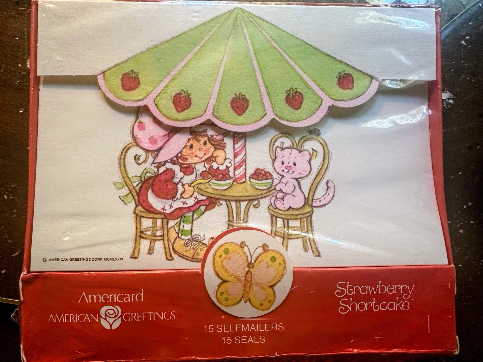 American Greetings Americard Strawberry Shortcake 15ct Self-Mailers Seals American Greetings Americard Strawberry Shortcake 15ct Self-Mailers Seals