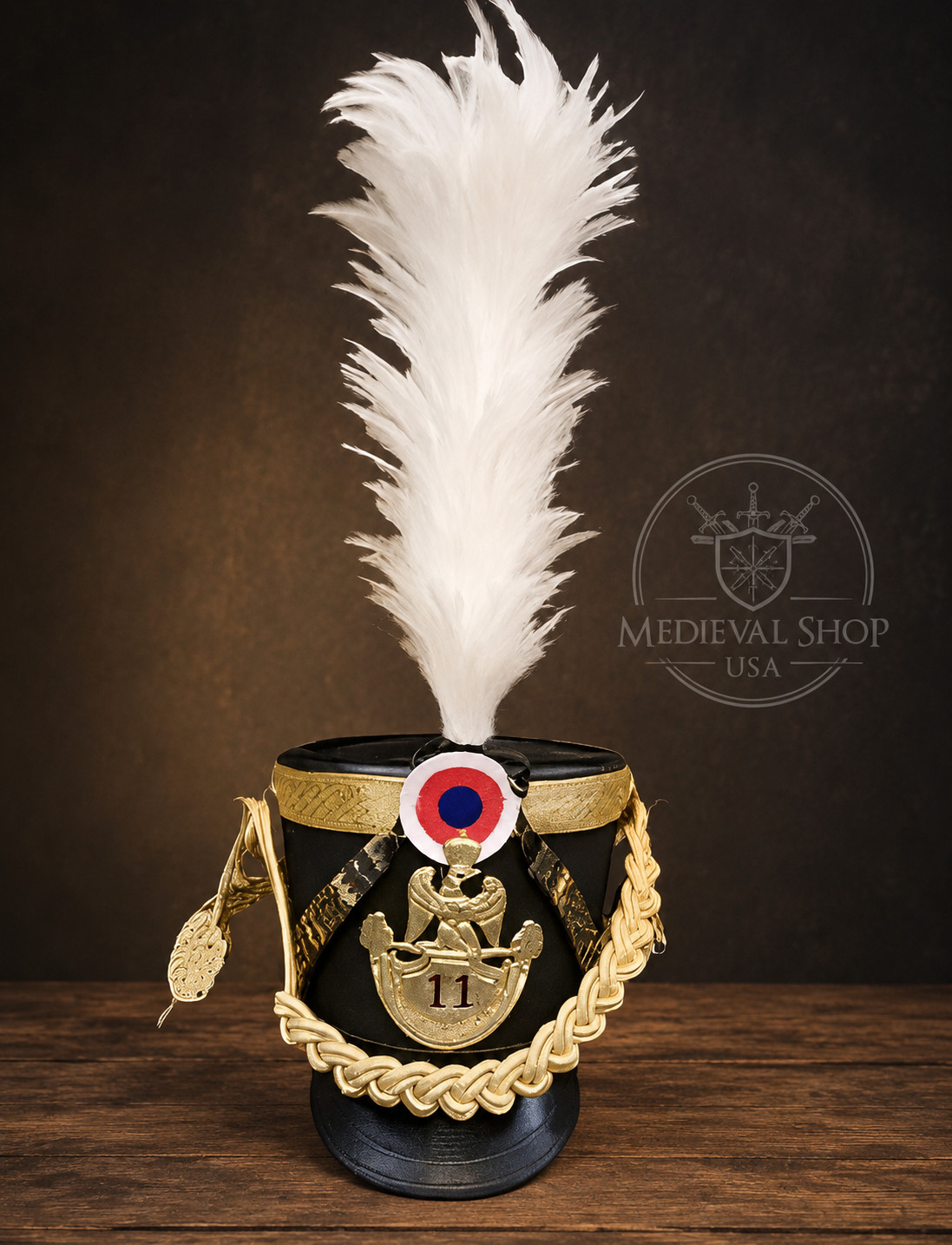 New French Napoleonic Shako Helmet Black Napoleonic Shako Helmet, cosplayhelmet.