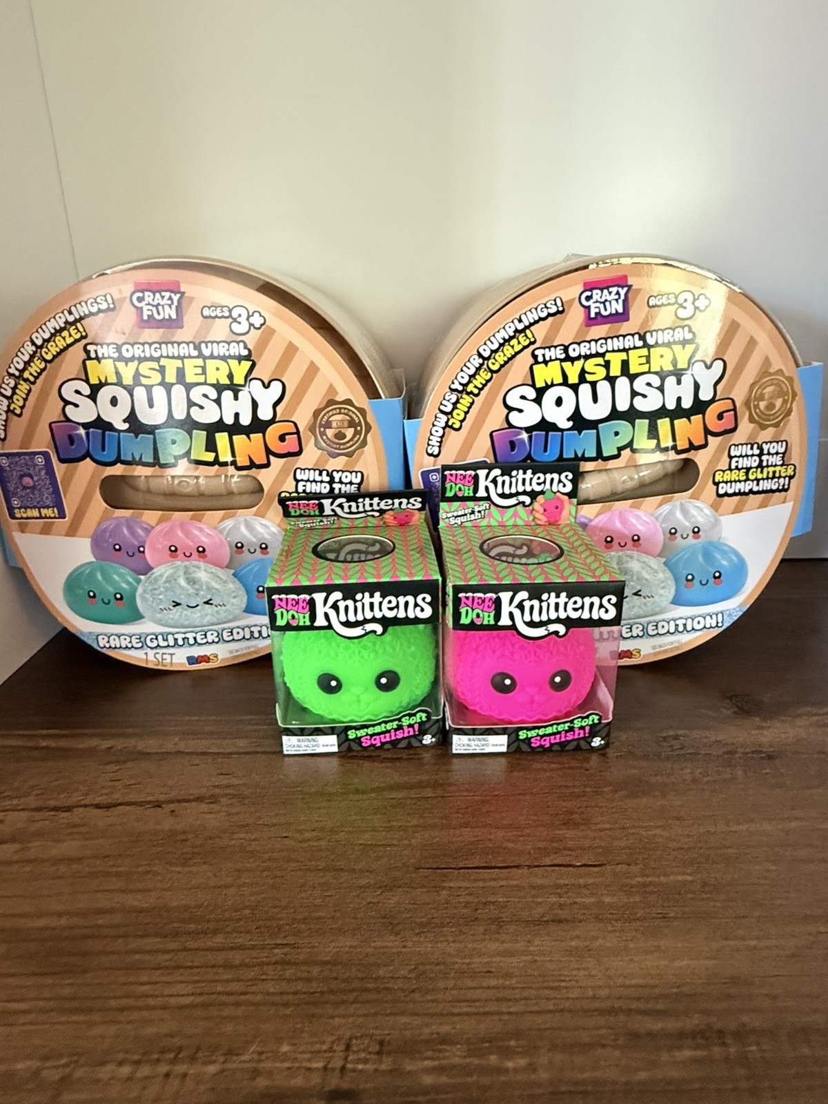 SET OF 2 RMS Jumbo 7” Dumpling RARE GLITTER EDITION and 2 NEEDOH KNITTENS SET OF 2 RMS Jumbo 7” Dumpling RARE GLITTER EDITION and 2 NEEDOH KNITTENS