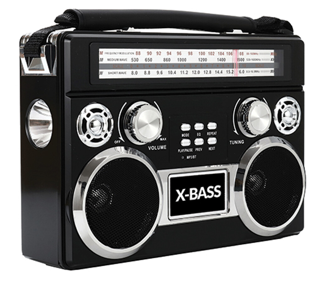 Supersonic SC-1097BT 3 Band Radio With Bluetooth, Flashlight AM/FM/SW Red/ Black Supersonic SC-1097BT 3 Band Radio With Bluetooth, Flashlight AM/FM/SW Red/ Black