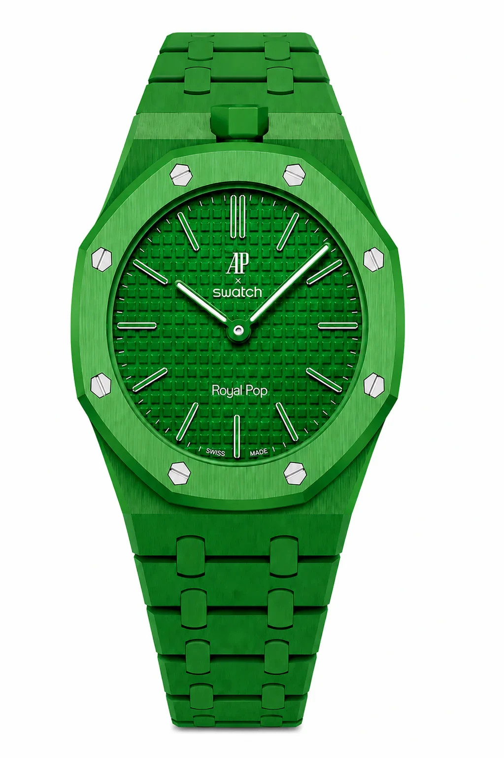 For Swatch x AP Royal Pop Mod Kit Bioceramics Band Case Integrated Link Bracelet