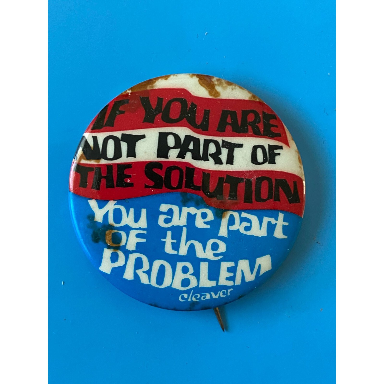 Vintage 1960s Black Panther Pin Eldridge Cleaver Not Part Solution then Problem