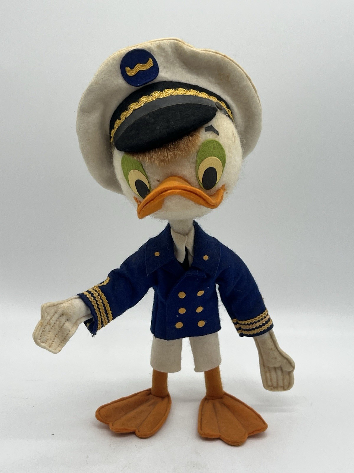 Vintage Donald Duck Ahoy Sailor Cloth Felt Doll Stuffed Toy Wired Early Poseable Vintage Donald Duck Ahoy Sailor Cloth Felt Doll Stuffed Toy Wired Early Poseable