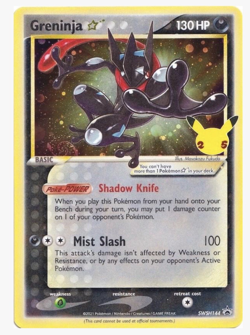 Greninja Star SWSH144 Holo Promo English 2021 Pokemon 25th Anniversary Greninja Star SWSH144 Holo Promo English 2021 Pokemon 25th Anniversary