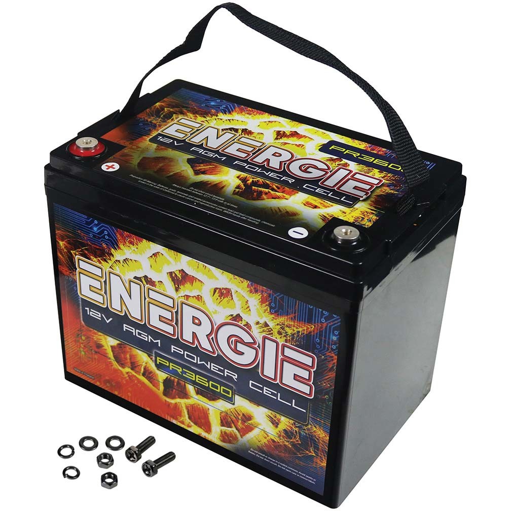 Energie PR3600 12V 75Ah AGM Power Cell Battery 3600W Car Audio Energie PR3600 12V 75Ah AGM Power Cell Battery 3600W Car Audio