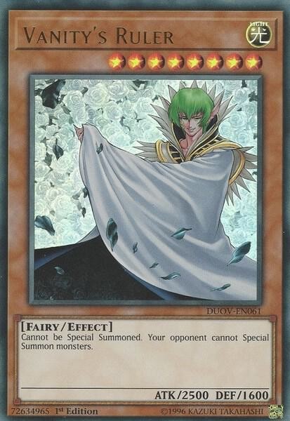 YUGIOH 1x Vanity's Ruler Ultra Rare DUOV-EN061 NM YUGIOH 1x Vanity's Ruler Ultra Rare DUOV-EN061 NM