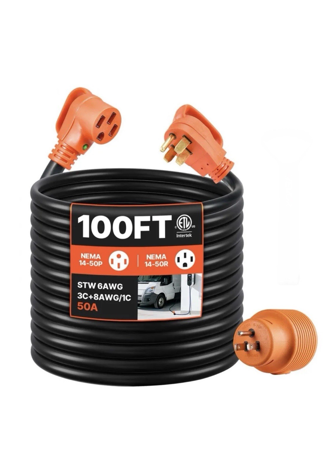 VEVOR 100 FT RV Extension Cord, 50 Amp, 125V VEVOR 100 FT RV Extension Cord, 50 Amp, 125V