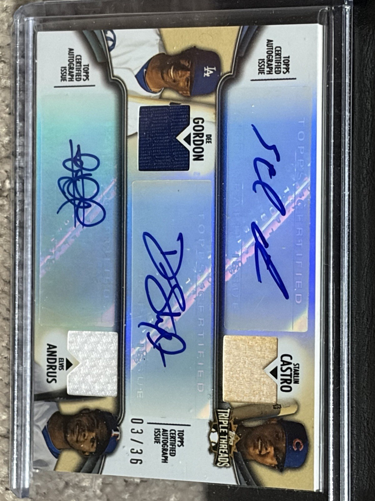 2012 Topps Triple Thread S. Castro/D. Gordon/E. Andrus Relic Combo 3/36 TTARC-14