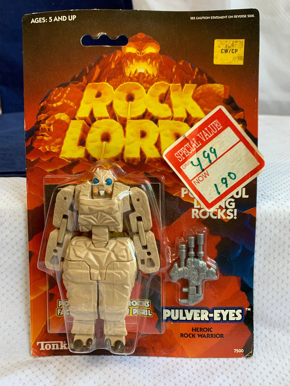 1986 Tonka Rock Lords PULVER-EYES Warrior Action Figure in Sealed Blister Pack