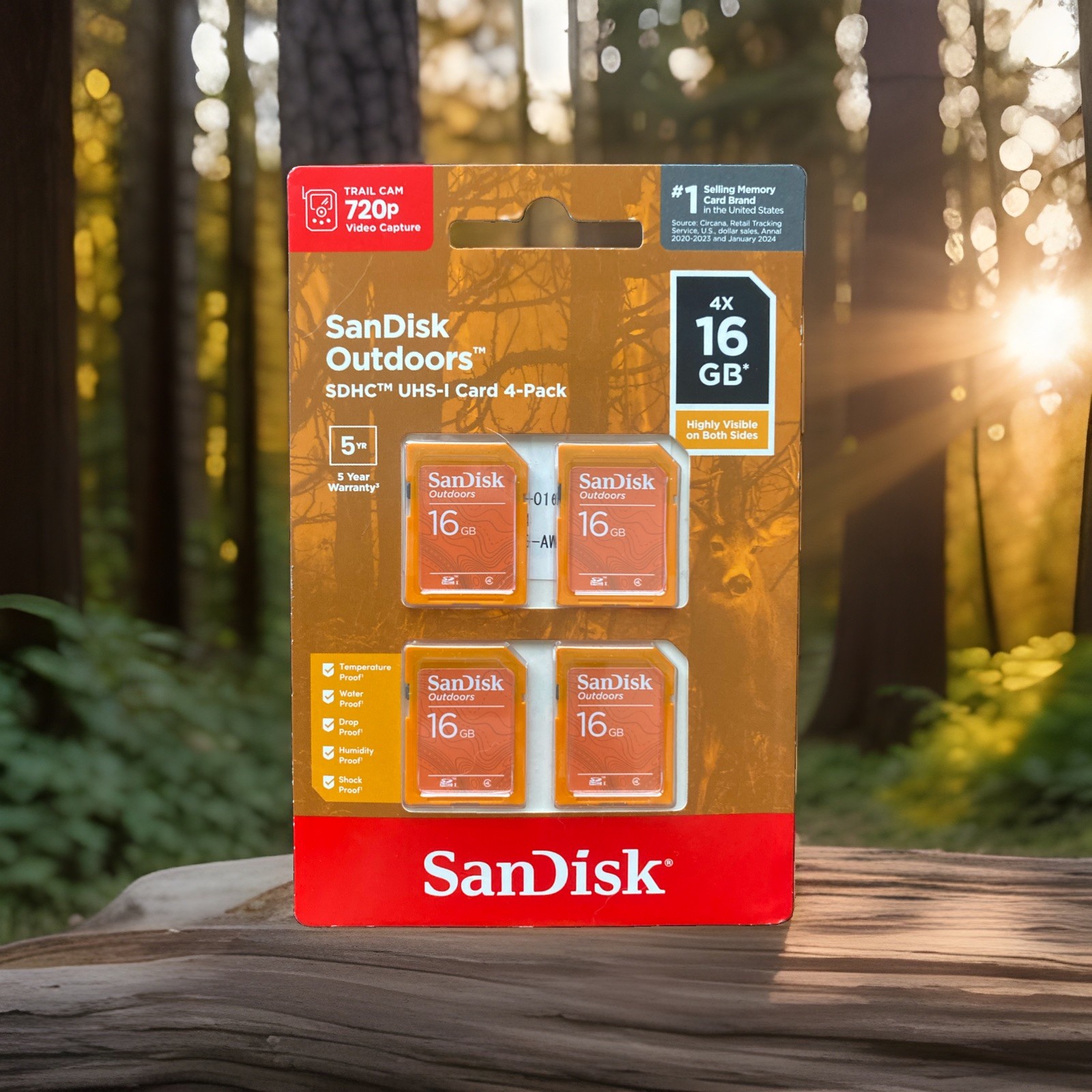 SanDisk Outdoors 16GB SDHC 4-Pack (UHS-I U1) Waterproof Shockproof Drop Proof SanDisk Outdoors 16GB SDHC 4-Pack (UHS-I U1) Waterproof Shockproof Drop Proof