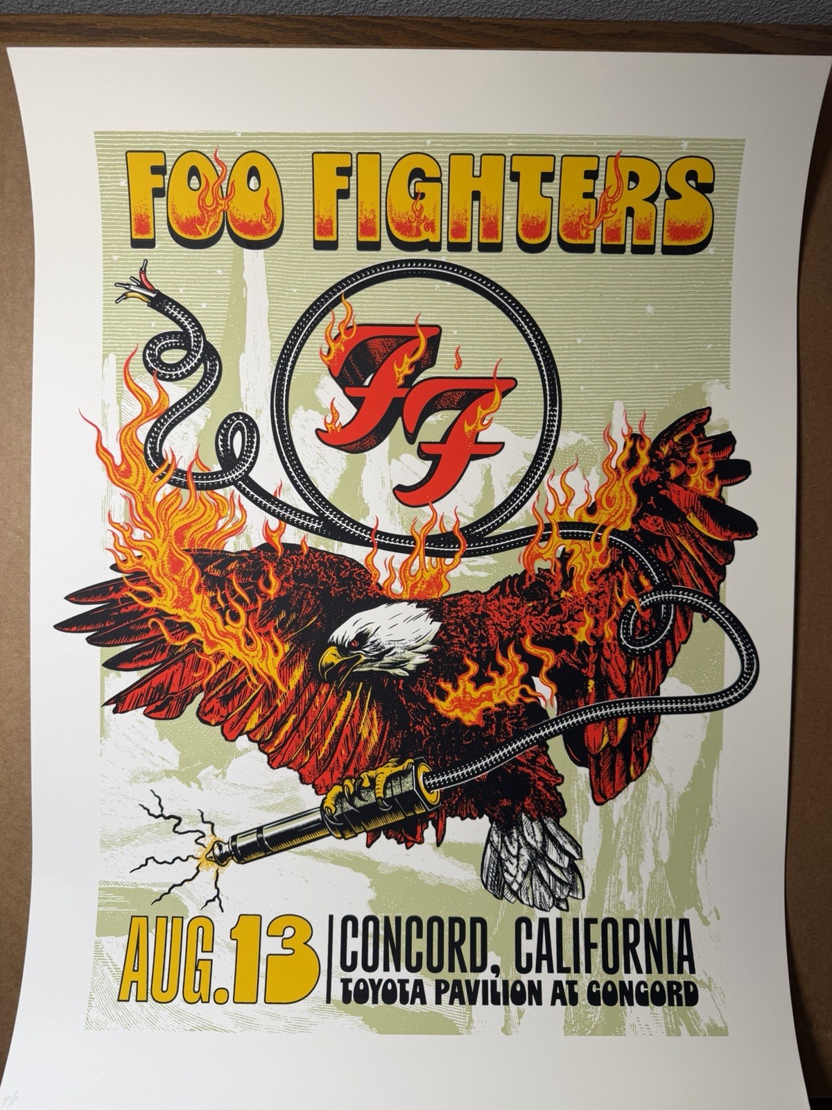 Foo Fighters Concord 2024 Poster Morning Breath RARE P/P 18x24 Screen Print