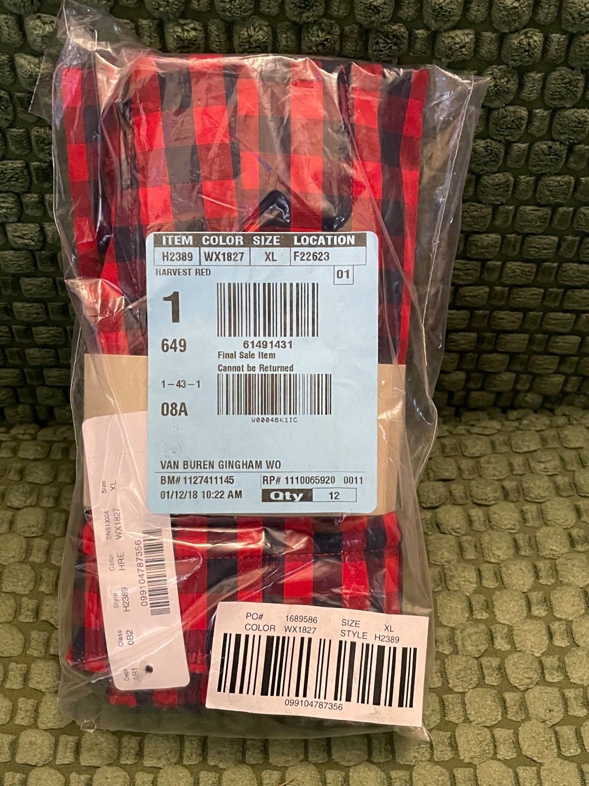 NWT J Crew Men\'s XL 40-42 Boxer Shorts in Red Gingham Print NWT J Crew Men\'s XL 40-42 Boxer Shorts in Red Gingham Print