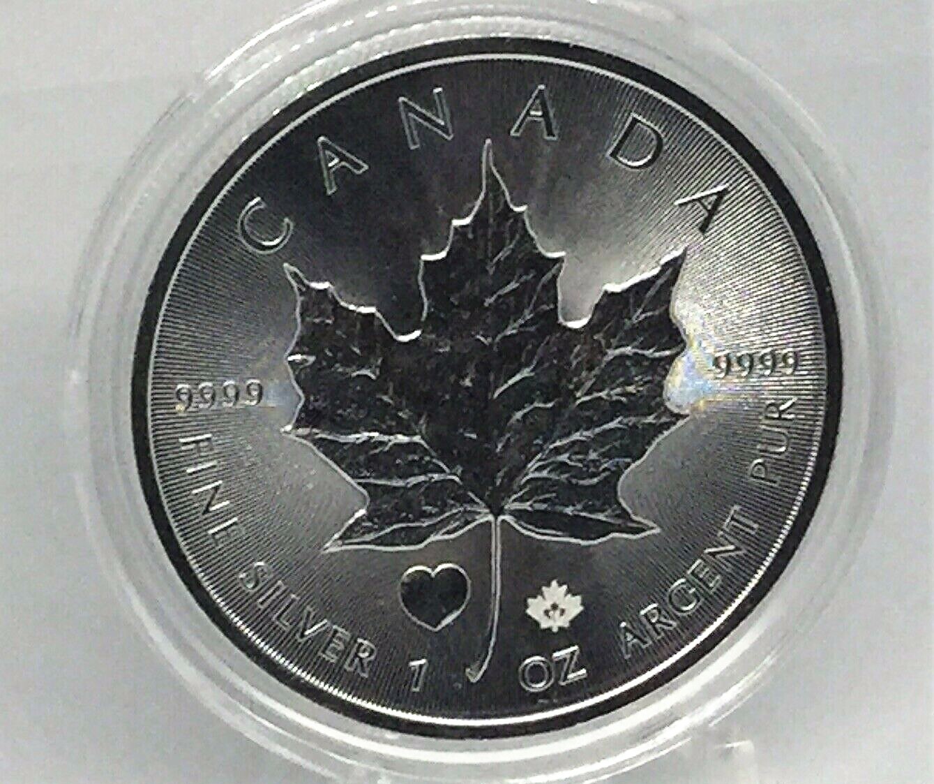 2015 Canada $5 .9999 fine 1 Oz Silver Maple Leaf Coin Heart Privy 25k Made 2015 Canada $5 .9999 fine 1 Oz Silver Maple Leaf Coin Heart Privy 25k Made