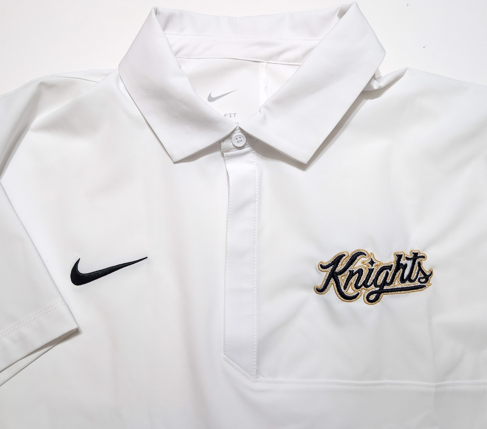 NIKE UCF Knights Polo Shirt Script Logo Solid White Men\'s XL ~ New NIKE UCF Knights Polo Shirt Script Logo Solid White Men\'s XL ~ New