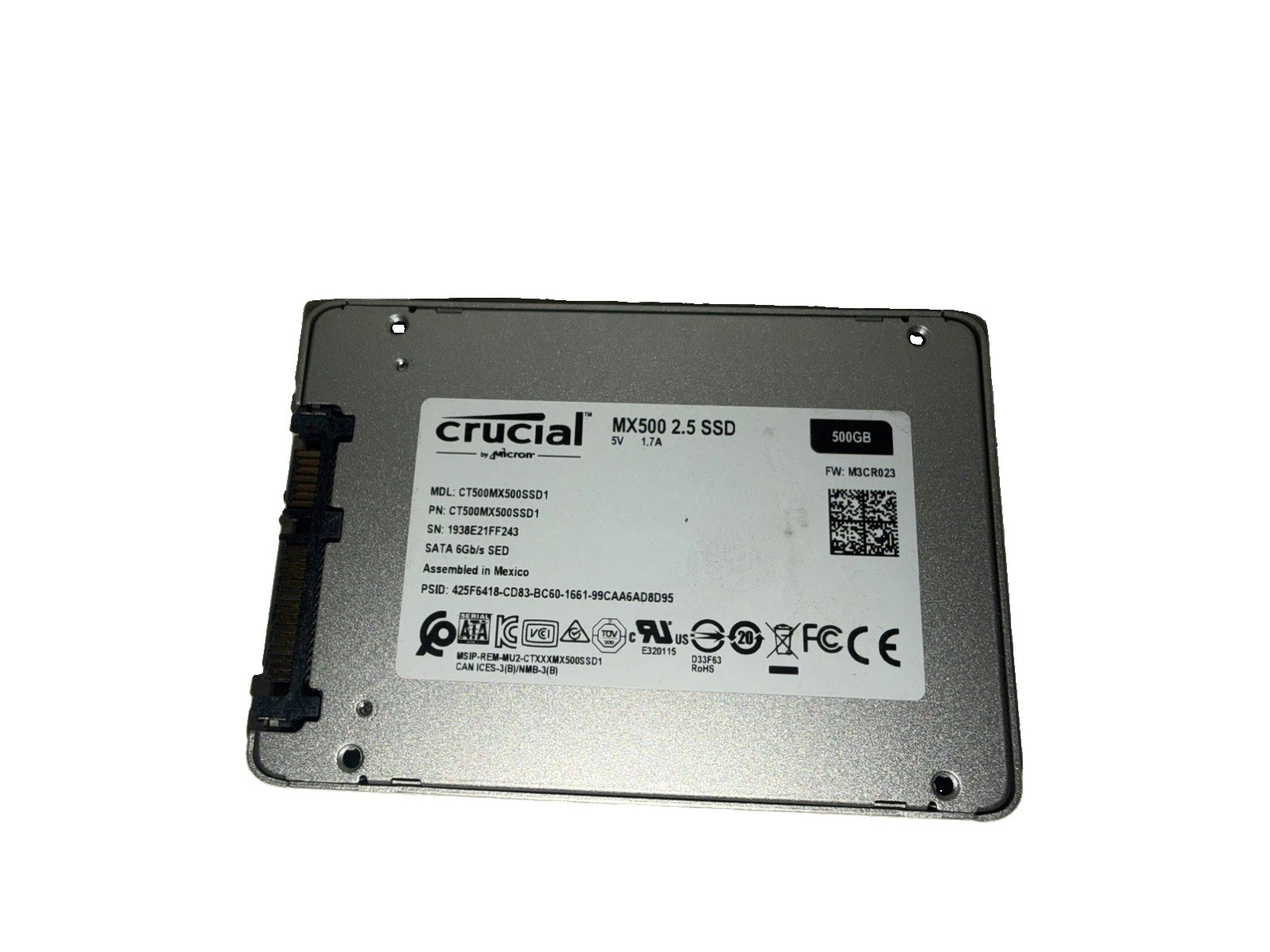 Crucial MX500 500 GB, Internal, 2.5 inch (CT500MX500SSD1) Solid State Drive Crucial MX500 500 GB, Internal, 2.5 inch (CT500MX500SSD1) Solid State Drive