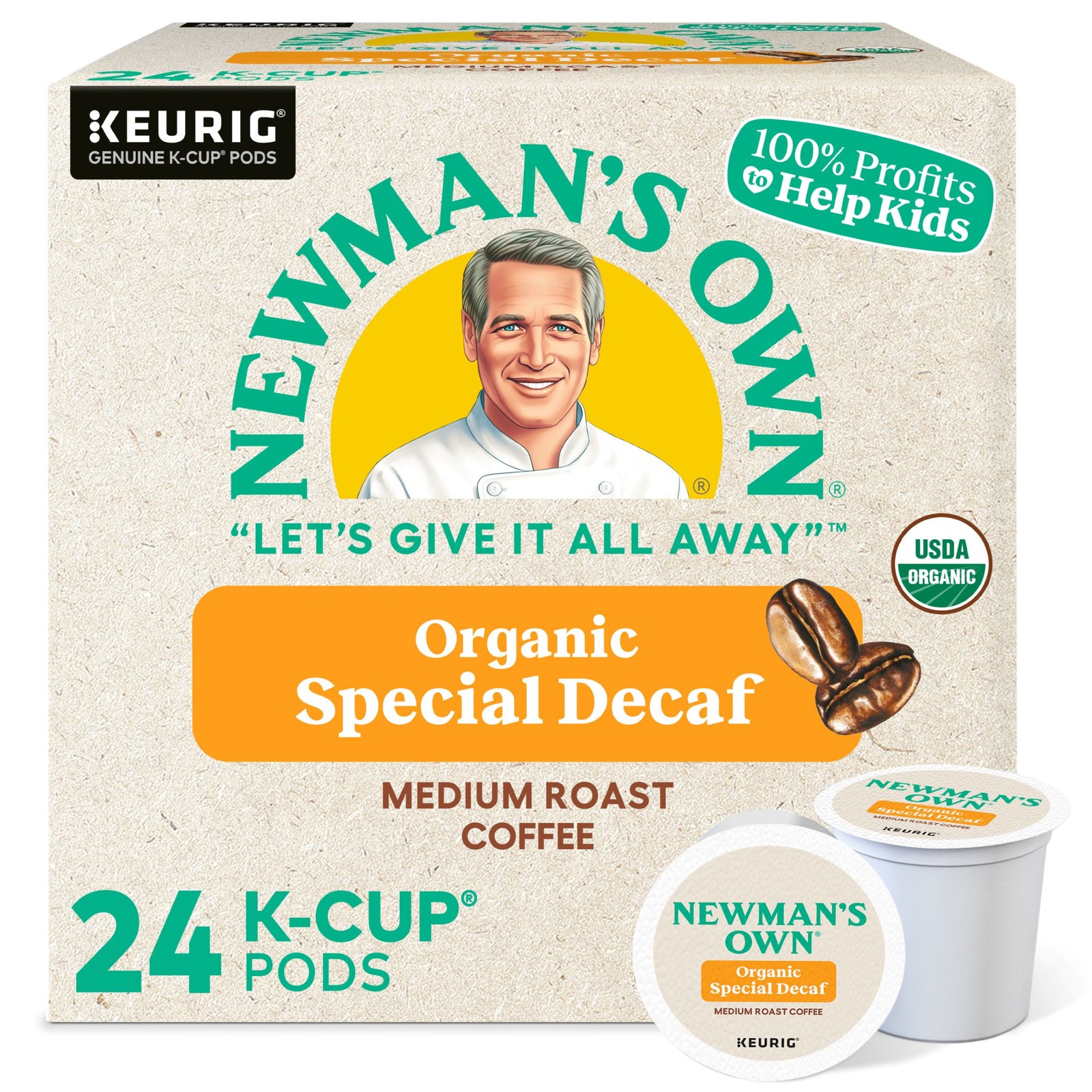 Newman's Own Organics Special Blend Decaf Coffee, Keurig K-Cup Pods, 24 Count Newman's Own Organics Special Blend Decaf Coffee, Keurig K-Cup Pods, 24 Count