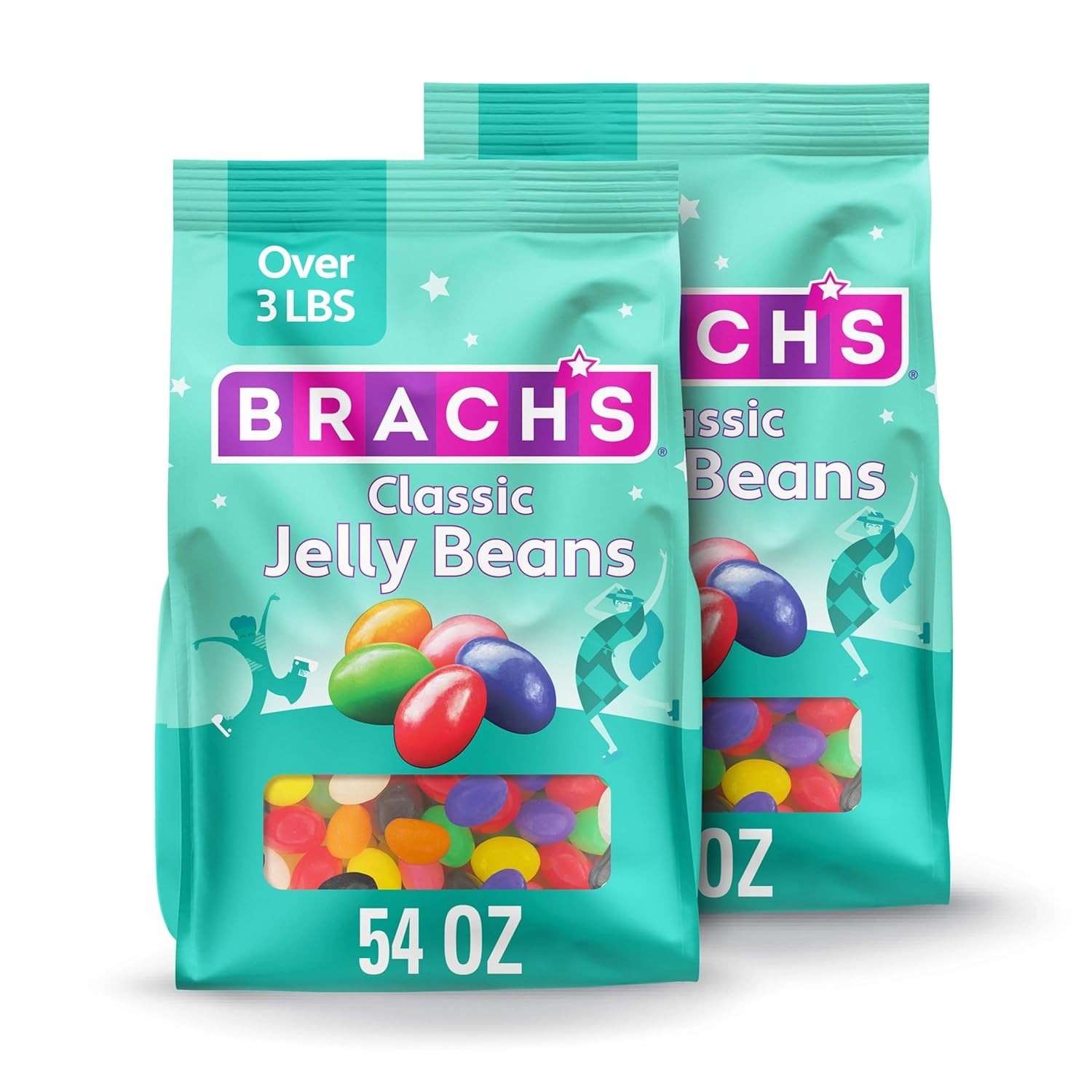 Brach\'s Classic Jelly Beans, Candy, Assorted Flavors, Bulk Bag, 54 oz (2 ct) Brach\'s Classic Jelly Beans, Candy, Assorted Flavors, Bulk Bag, 54 oz (2 ct)