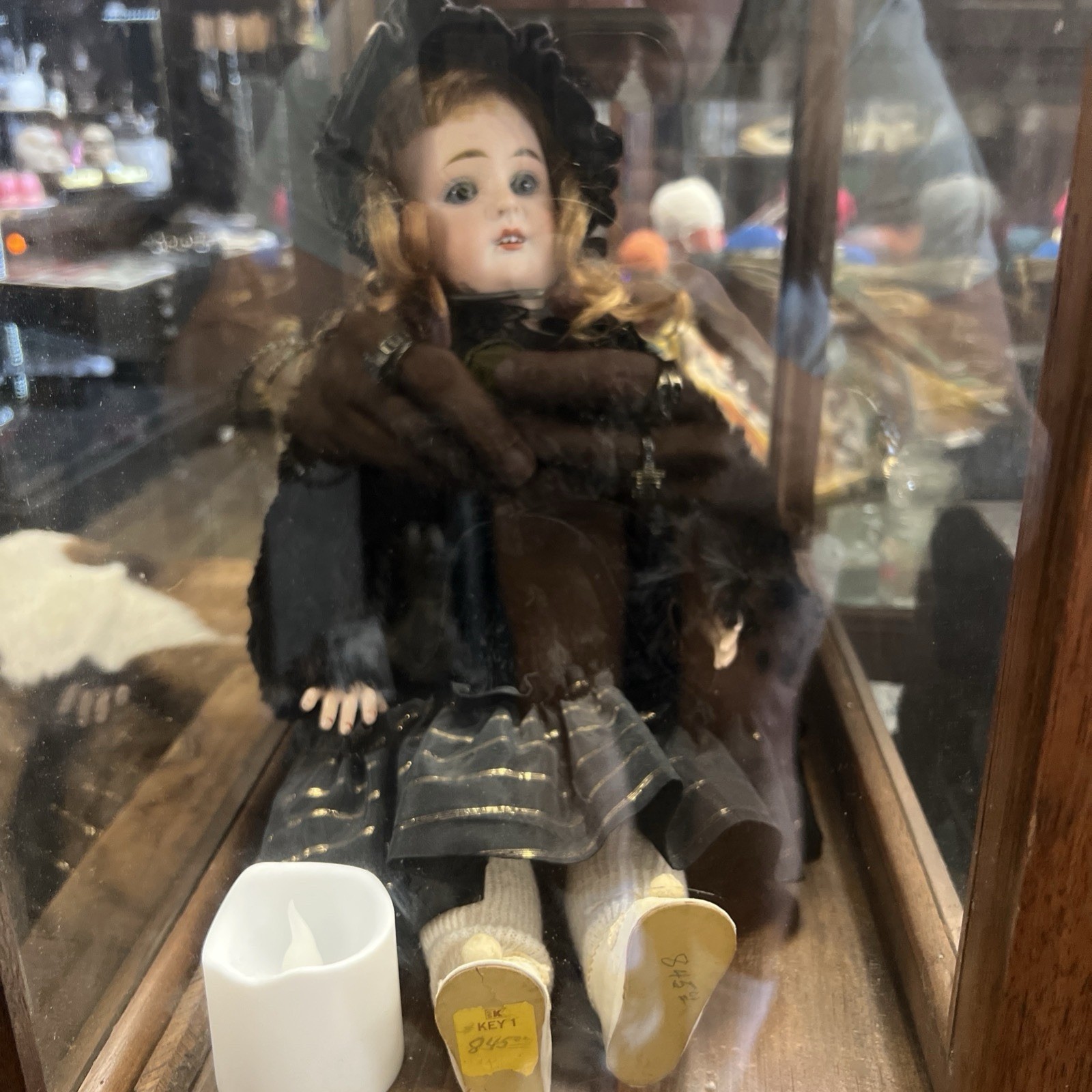 Antique Victorian Mourning Doll In A Case Antique Victorian Mourning Doll In A Case