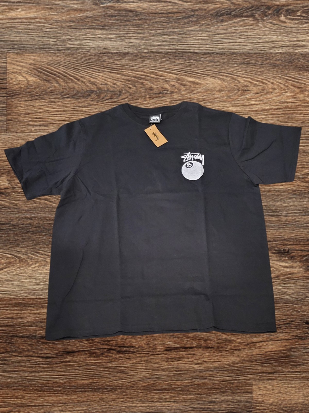 Stussy 8-Ball T-Shirt Mens Size XL Black White Short Sleeve Streetwear Excellent