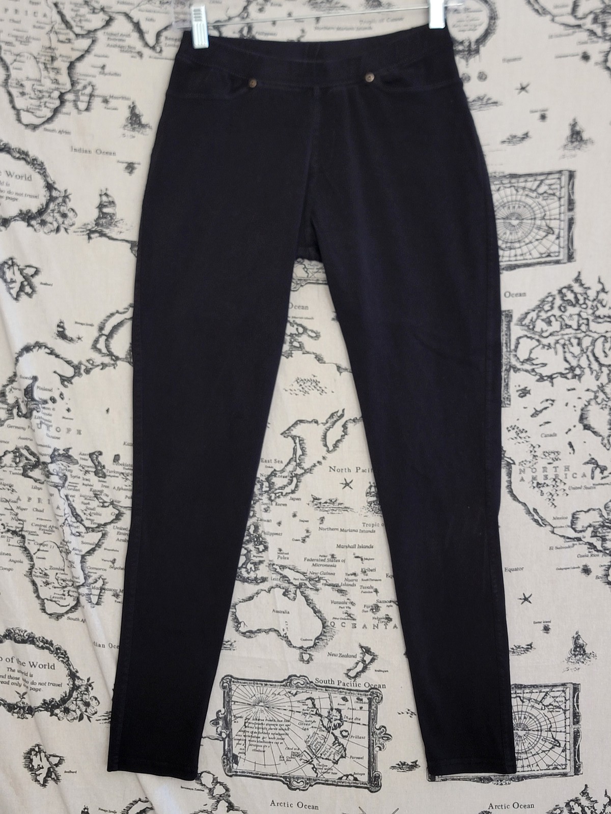 Lildy Black Denim Jeggings Women\'s Size M Stretchy Pull-On Pants Lildy Black Denim Jeggings Women\'s Size M Stretchy Pull-On Pants