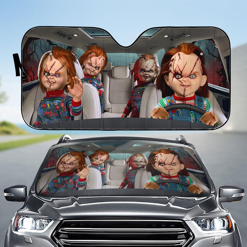Chucky Childs Play Horror Halloween Character Auto Sun Shade Chucky Childs Play Horror Halloween Character Auto Sun Shade