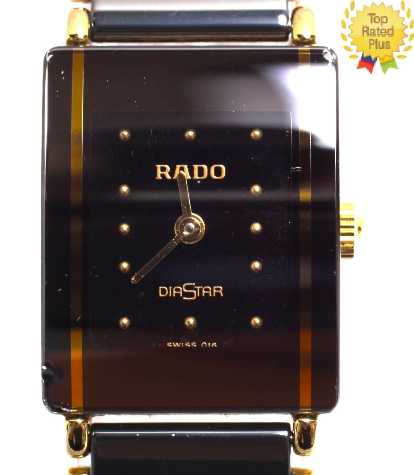 Vintage *EXC+5* RADO Diastar 153.0383.3 Black Gold Ceramic Quartz Women's Watch