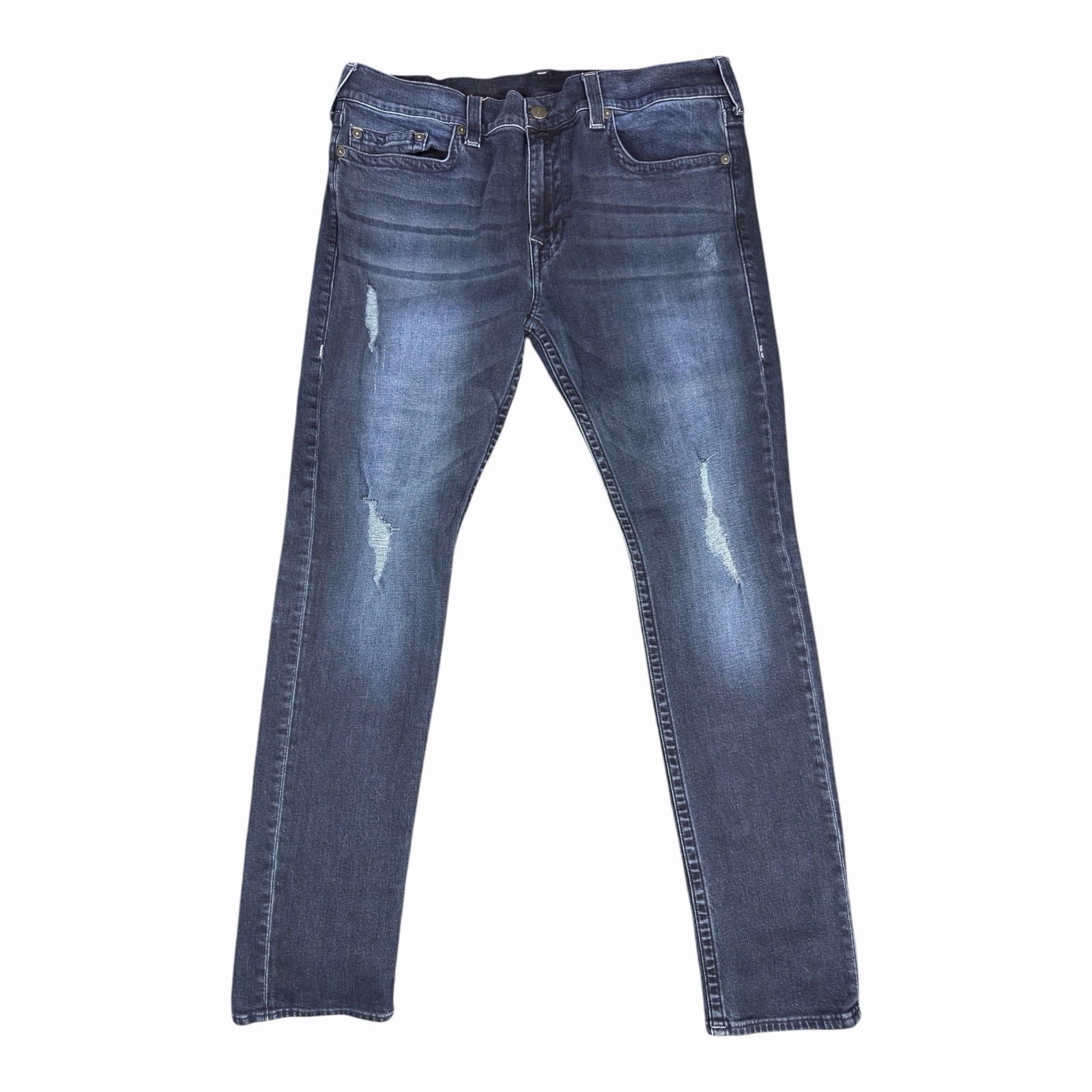 Vintage True Religion Rocco Relaxed Skinny Jeans Men’s 40x34 Distressed Y2K Dark
