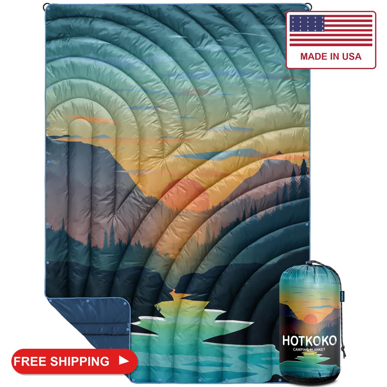 hotkoko Puffy Camping Blanket,Large Camp Blanket Outdoor Camping Quilt hotkoko Puffy Camping Blanket,Large Camp Blanket Outdoor Camping Quilt