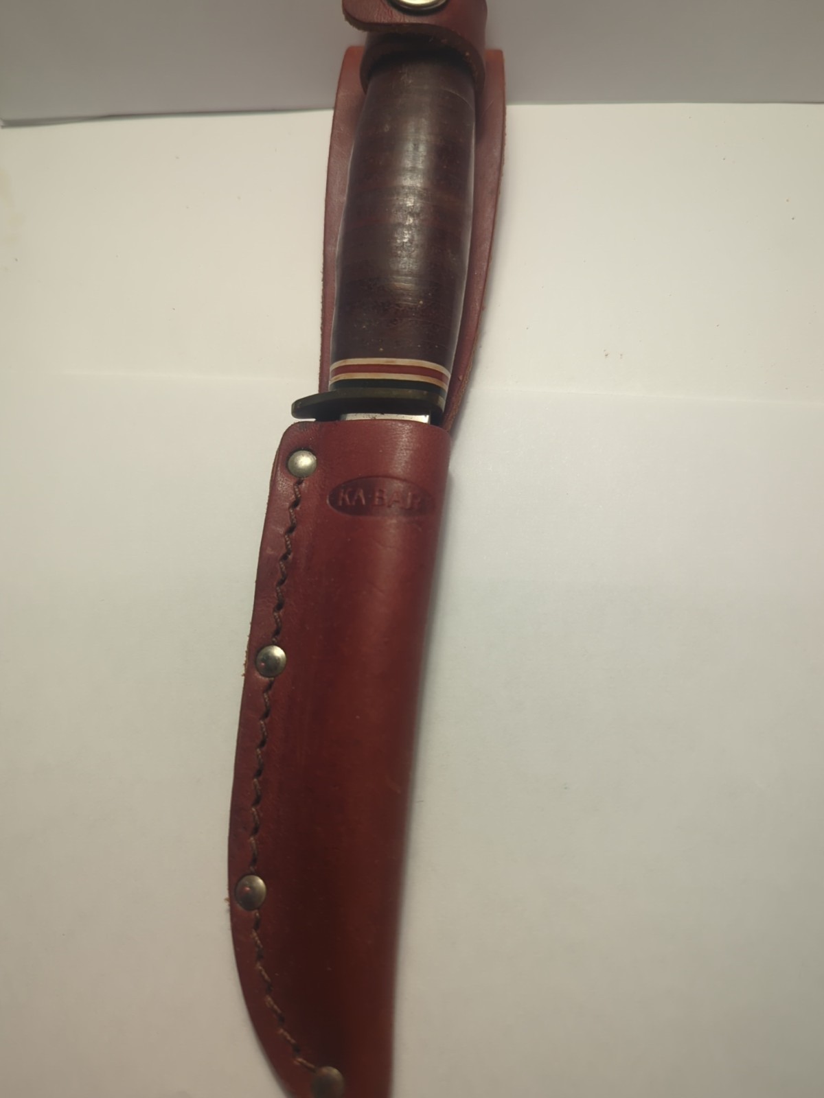 KA-BAR 1232 Vintage Fixed Blade Hunting Knife Leather Handle w/ Sheath KA-BAR 1232 Vintage Fixed Blade Hunting Knife Leather Handle w/ Sheath