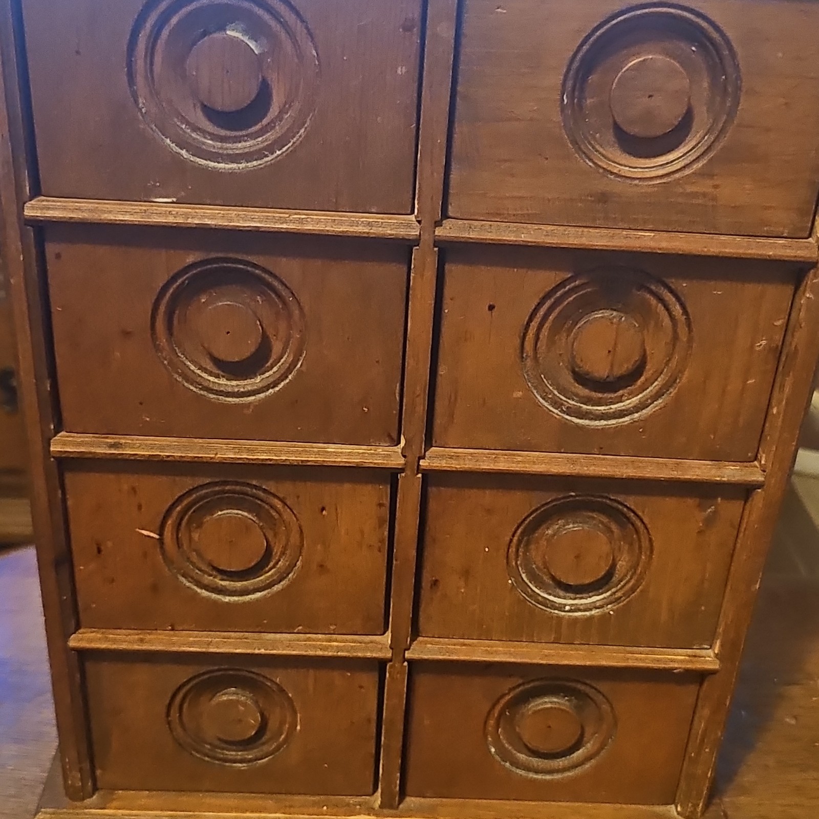 Antique Wooden 8 Drawer Spice Cabinet Box Cupboard Apothecary Chest 1800s 