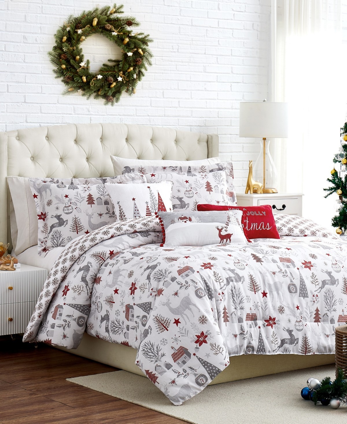 New Holly Jolly Lane 5-Piece Microfiber Twin / Twin XL Comforter Set