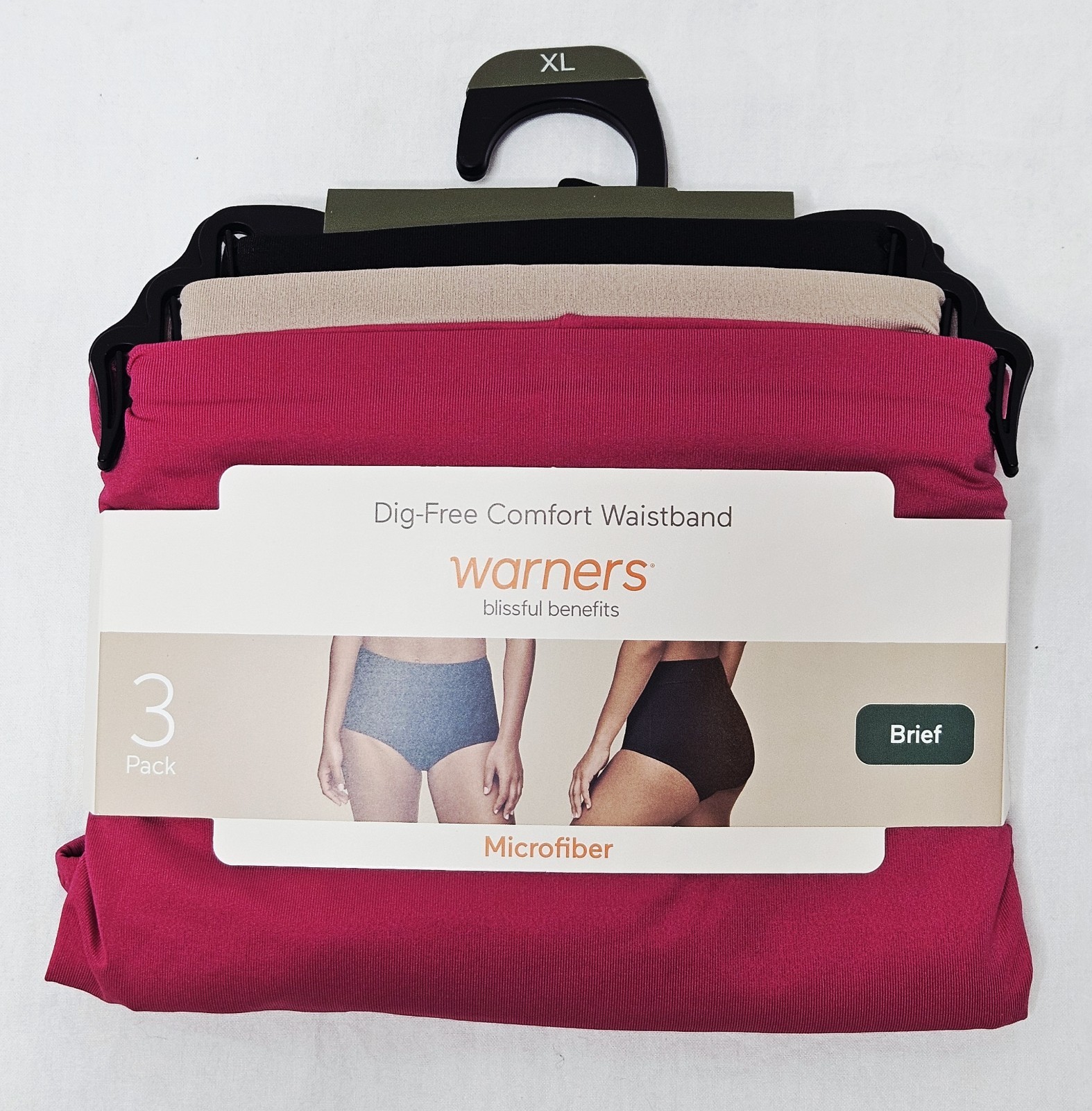 Warners Blissful Benefits Plus Size Microfiber Brief 3 Pack Choose XL 2XL or 3XL Warners Blissful Benefits Plus Size Microfiber Brief 3 Pack Choose XL 2XL or 3XL
