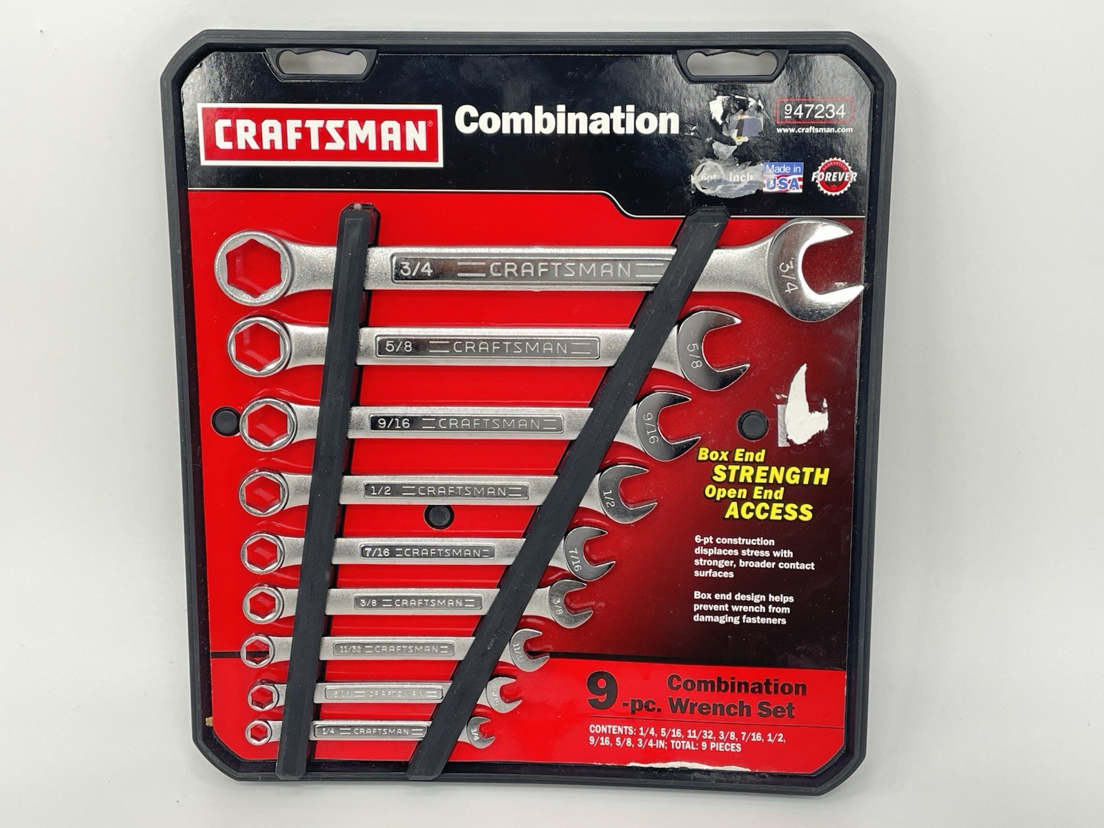 Craftsman 6 Point SAE Combination 9pc Wrench Set 47234 USA NEW SEARS NOS Craftsman 6 Point SAE Combination 9pc Wrench Set 47234 USA NEW SEARS NOS