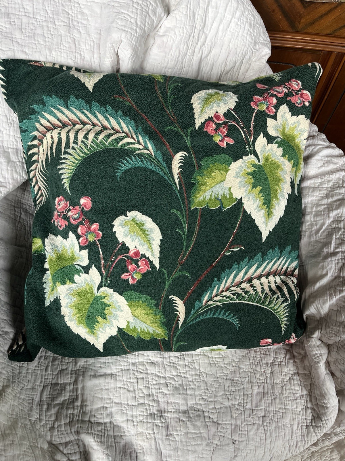 1930s-1940s Vintage Barkcloth  Fabric Pillowcase Homemade 