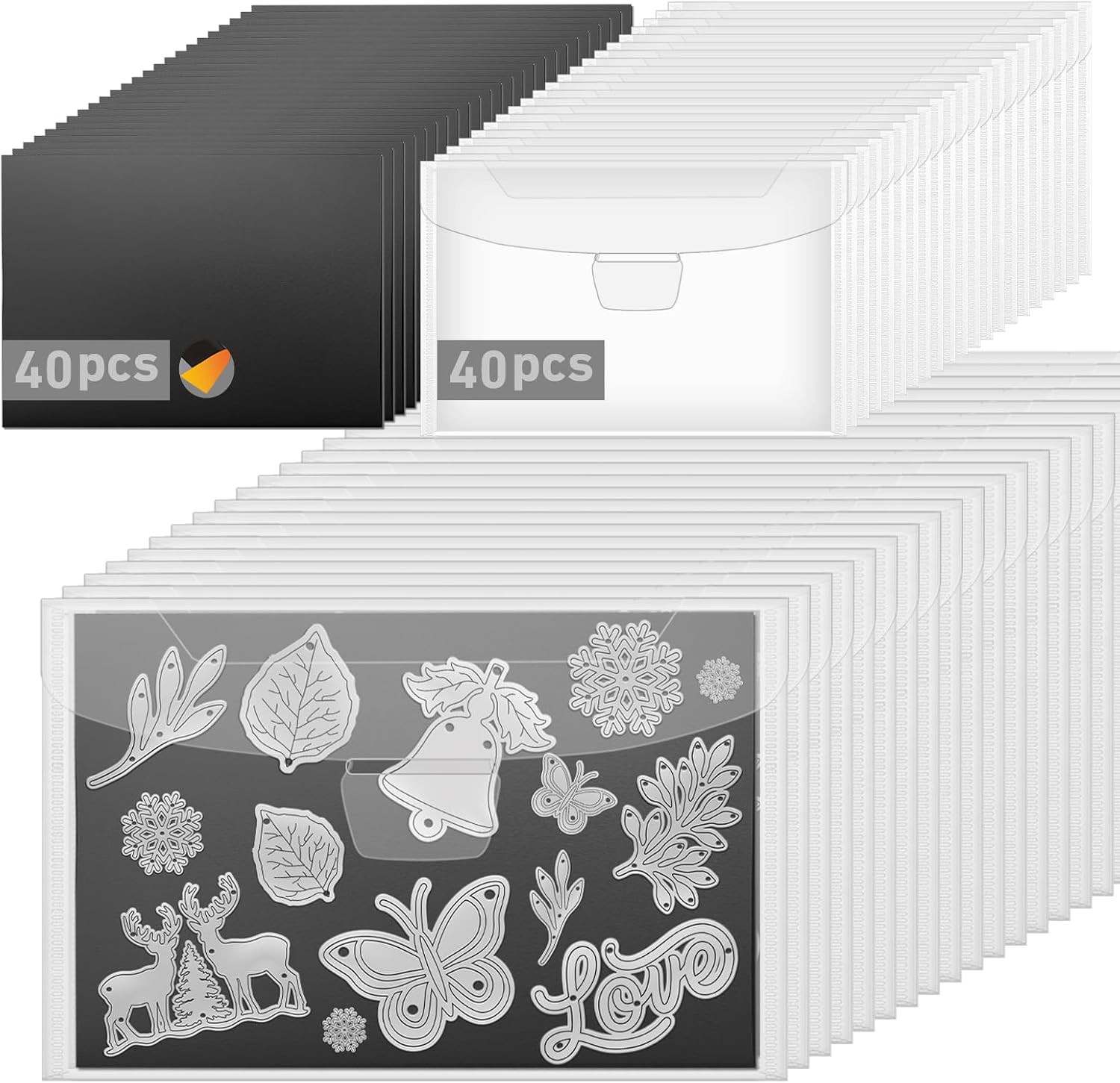 80Pcs Magnetic Sheets for Dies Storage, with Rubber Magnet Sheet, Die 80Pcs Magnetic Sheets for Dies Storage, with Rubber Magnet Sheet, Die