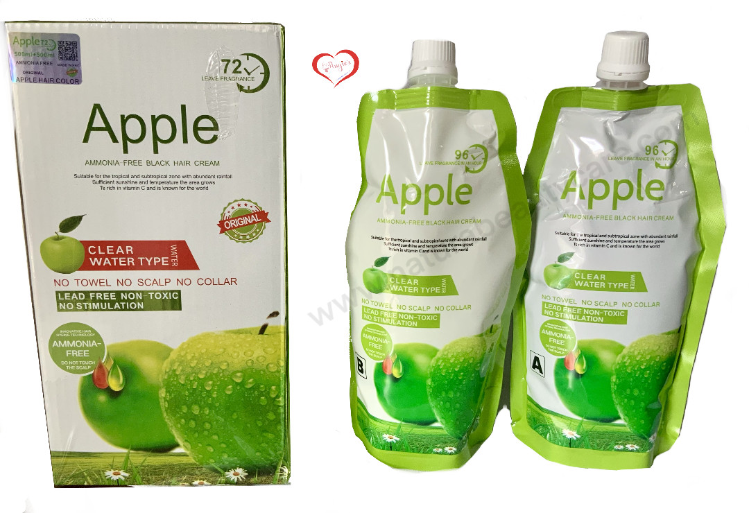 Original Mokeru Apple Hair Dye Cream for Men and Women 500ml A & B Black Original Mokeru Apple Hair Dye Cream for Men and Women 500ml A & B Black