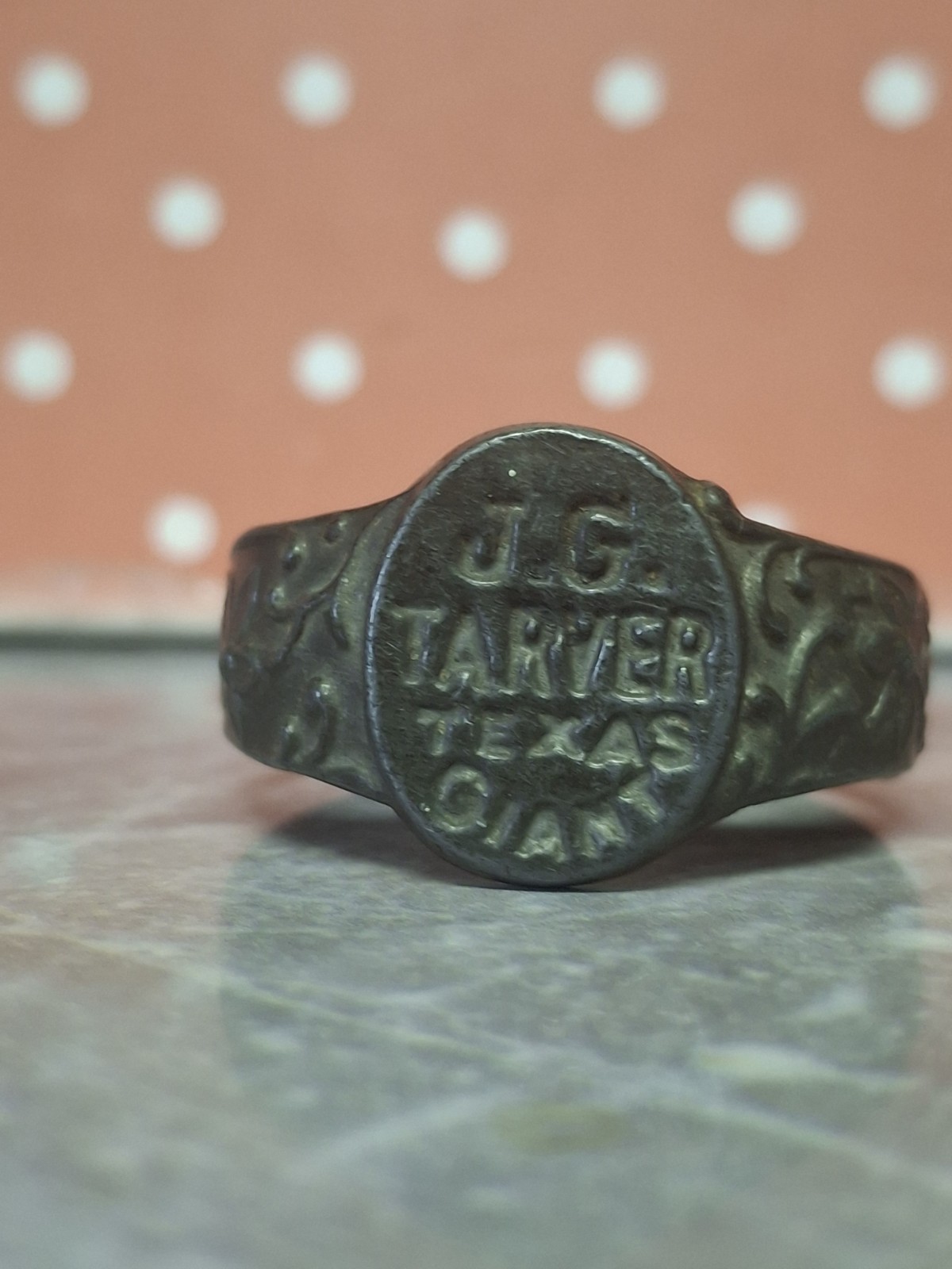 Vintage J. G. Tarver Texas Giant Circus Side Show Souvenir Ring 1940s Vintage J. G. Tarver Texas Giant Circus Side Show Souvenir Ring 1940s