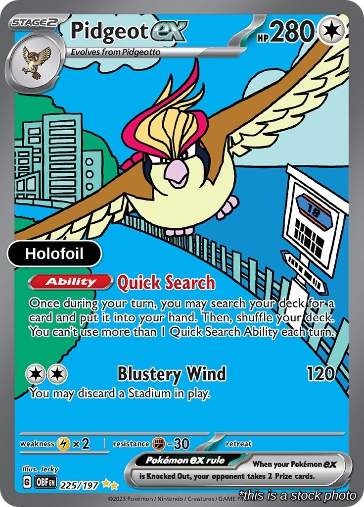 Pidgeot ex Holofoil 225/197 OBF Pokemon HP