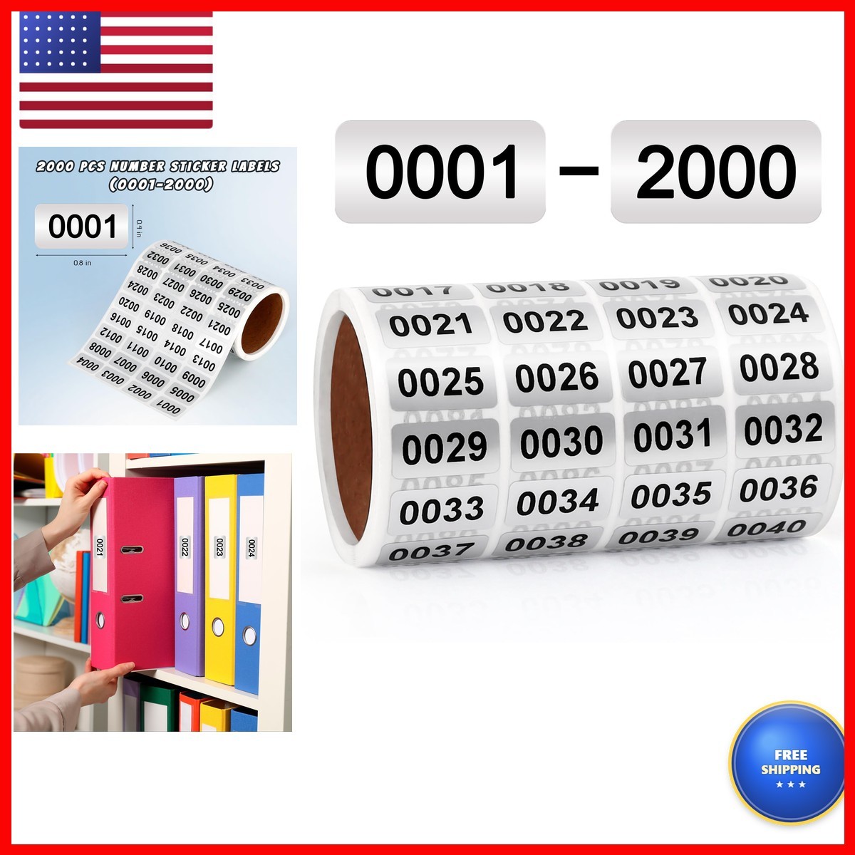 0001-2000 Inventory Number Stickers Labels Self Adhesive Waterproof Vinyl 0001-2000 Inventory Number Stickers Labels Self Adhesive Waterproof Vinyl