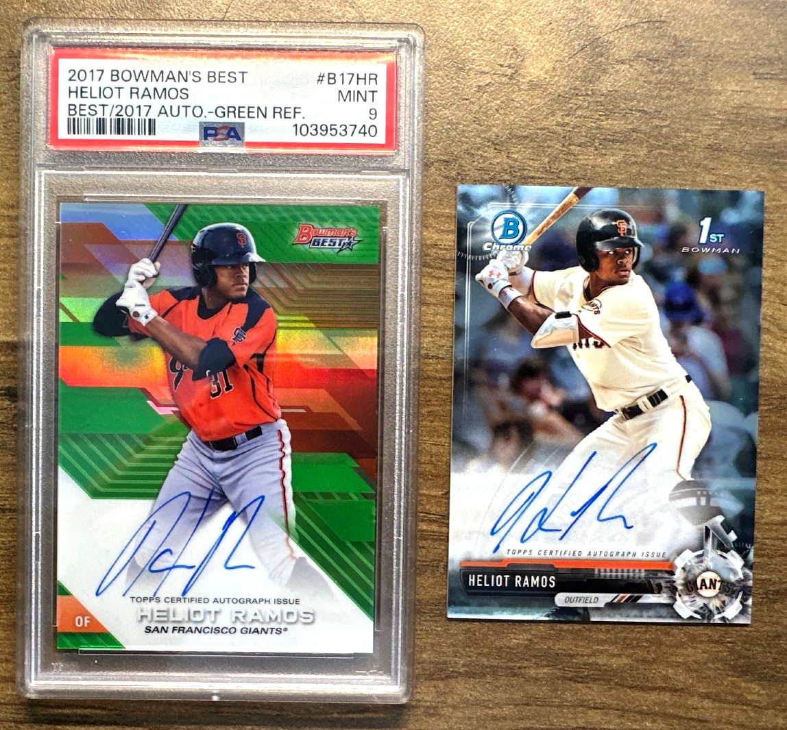 2017 Heliot Ramos Bowman Chrome Auto & Bowman\'s Best /99 Refractor Auto PSA 9