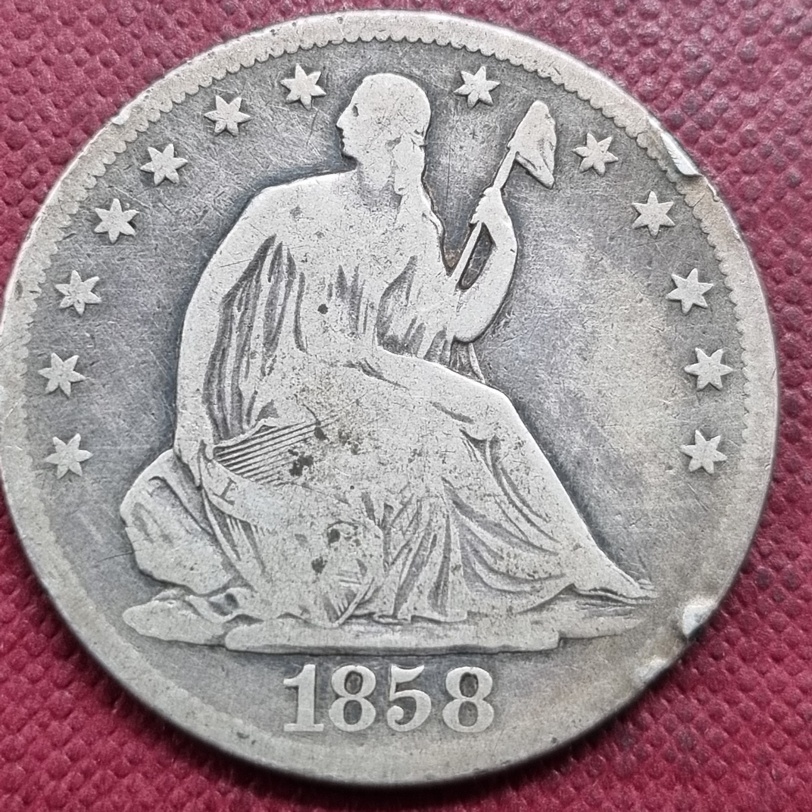1858 S Seated Liberty Half Dollar 50c Better Grade  #103110