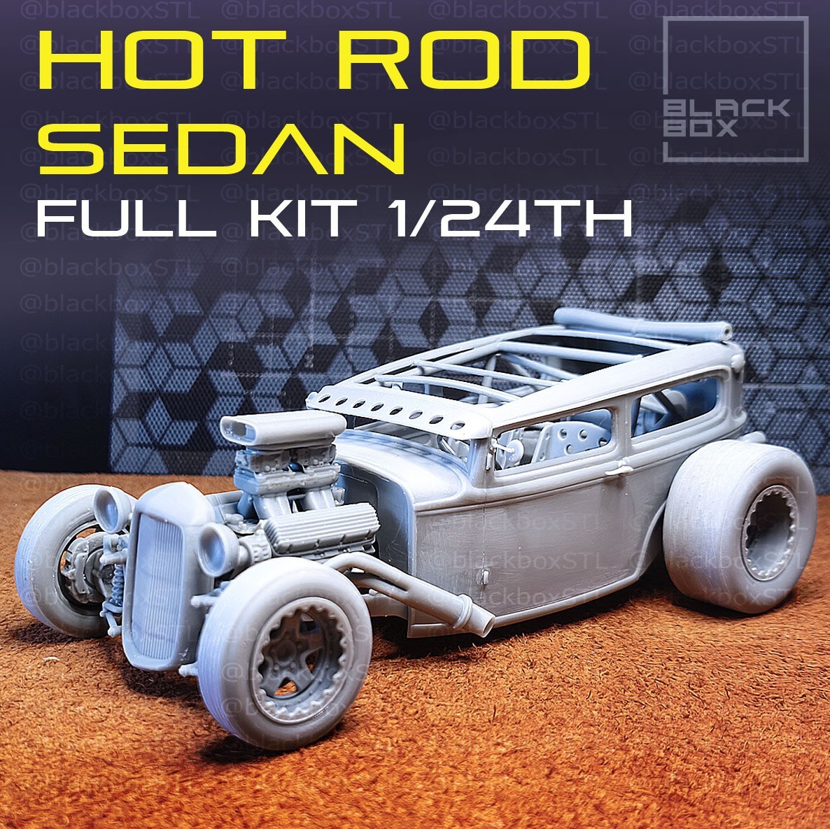 1:25-1:24 Scale HOT ROD SEDAN | Full Model Kit-Unnasembled & Unpainted
