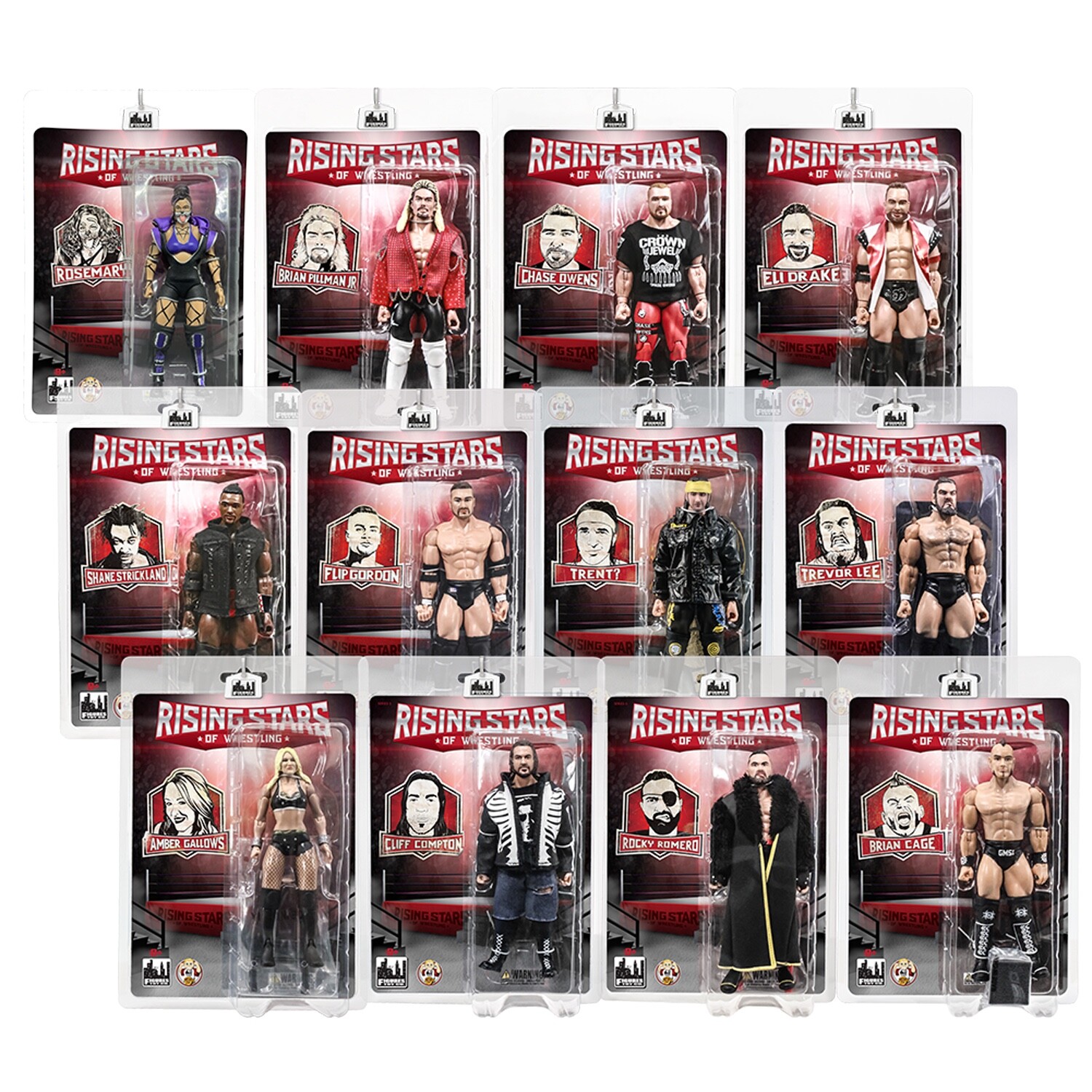 Rising Stars of Wrestling Action Figure Series: Set of 12 Figures Rising Stars of Wrestling Action Figure Series: Set of 12 Figures