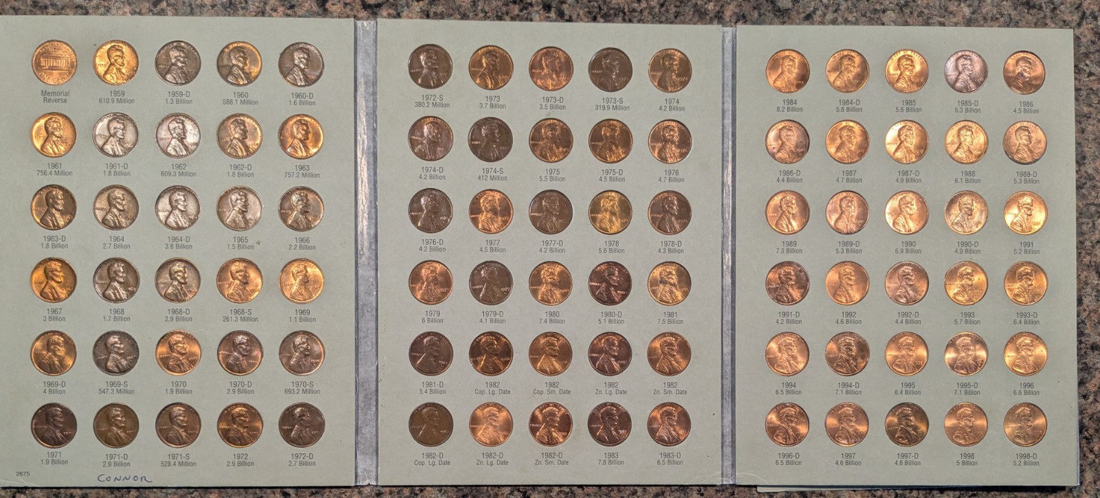 90 coin 1959-1998 LINCOLN MEMORIAL Penny Cent COLLECTION # 401 90 coin 1959-1998 LINCOLN MEMORIAL Penny Cent COLLECTION # 401