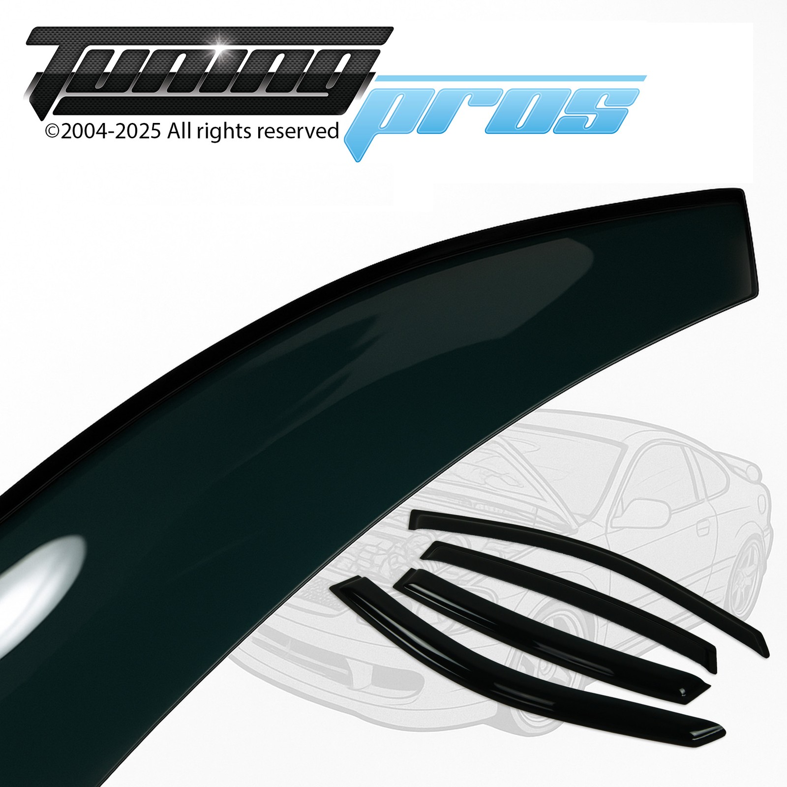 JDM Vent Window Visor Out-Channel 4pcs For Toyota Yaris 5DR Hatchback 2011-2015