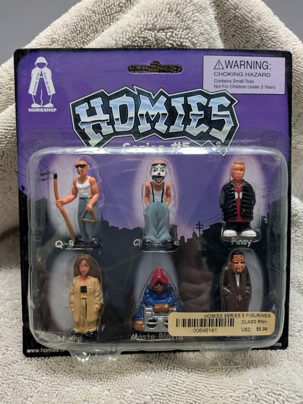 Homies Series 5 Figures Q-Ball, Clownprince, Pinoy, Huera, Masta Blasta, Smoky