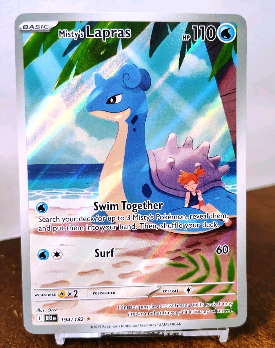 POKEMON MISTY'S LAPRAS 194/182 ILLUSTRATION RARE DESTINED RIVALS NM NEAR MINT POKEMON MISTY'S LAPRAS 194/182 ILLUSTRATION RARE DESTINED RIVALS NM NEAR MINT